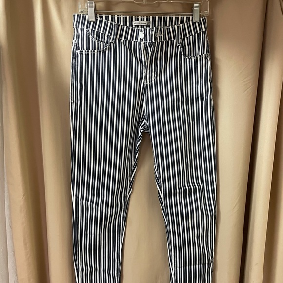 Bershka blue and white striped pants women’s size 8 - Picture 1 of 8